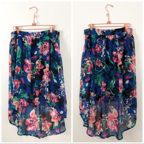 Forever 21 Dresses & Skirts - F21 | Floral Print Hi Lo Skirt